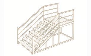 Изображение для товара Лестница металлическая (10 ступеней, рифленый лист, без площадки)